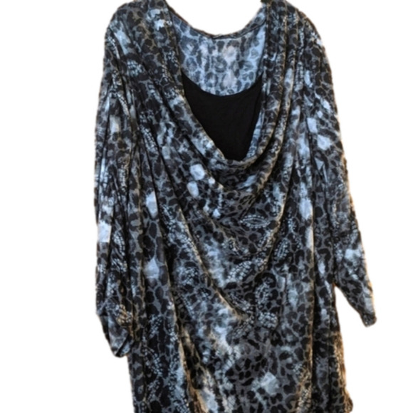 Cha Cha Vente Animal Print Scoop Neck Top 3X - Picture 1 of 7